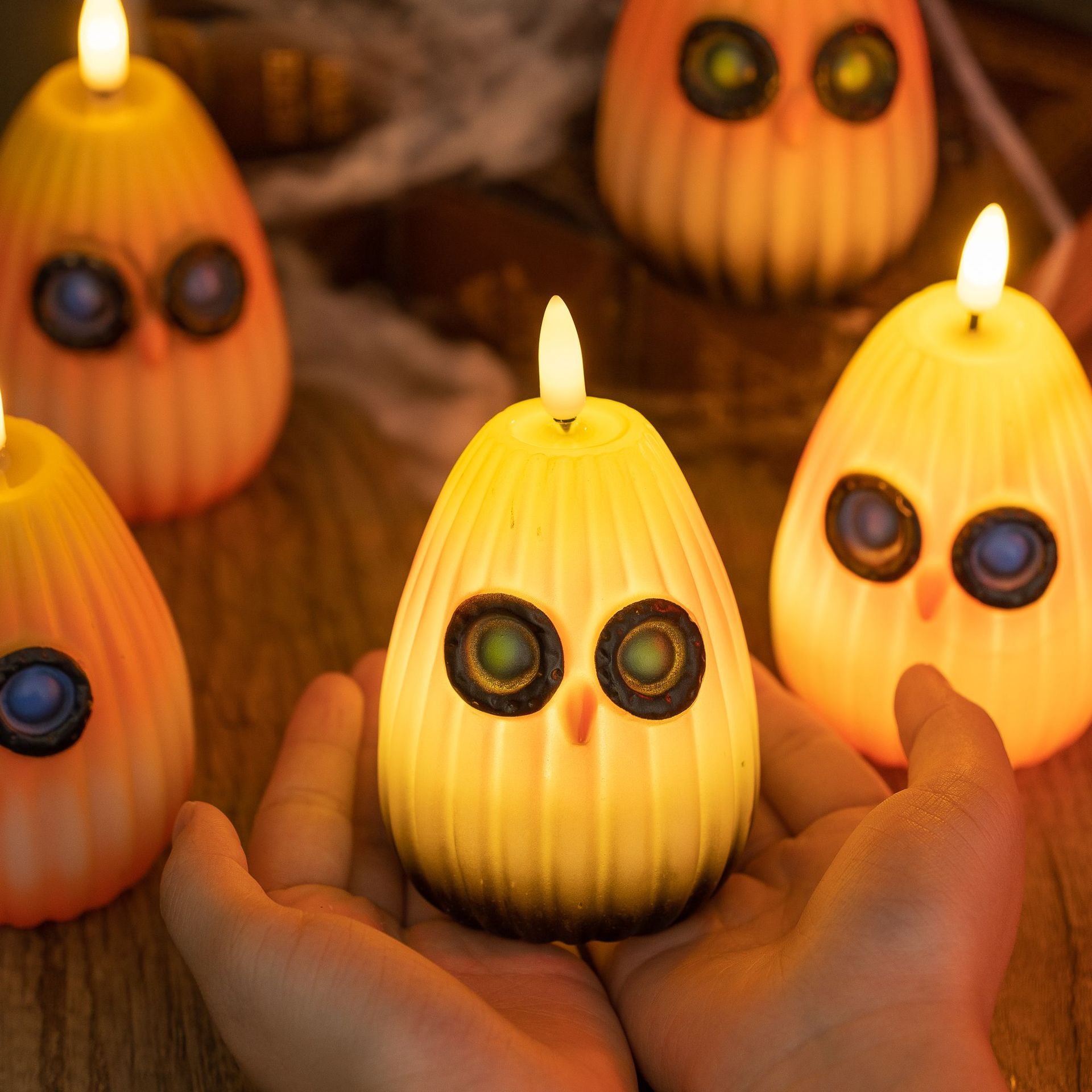 Halloween Decorations Funny Owl Glowing Pumpkin Night Light Party Atmosphere Props Desk…