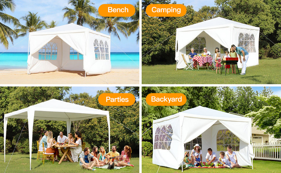 Outdoor Event Gazebo Tent, 3x3M Waterproof Party Marquee With 4 Side Panels,Which Have…