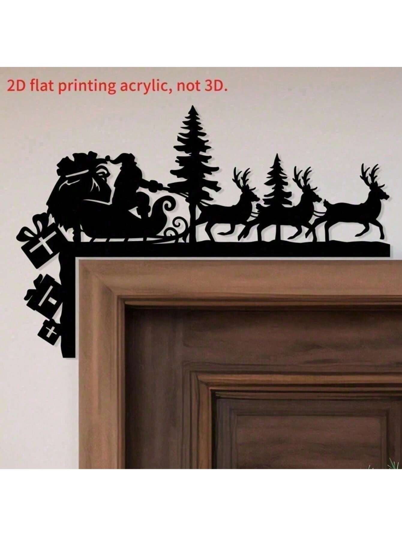 Christmas Metal Wall Art - 3D Santa Silhouette Wall Decor