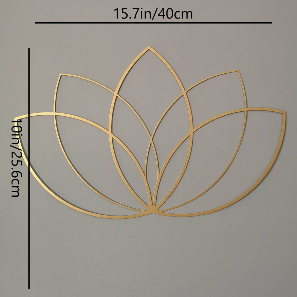 Gold Lotus Flower Metal Wall Art - Modern Zen Decor For Living Room
