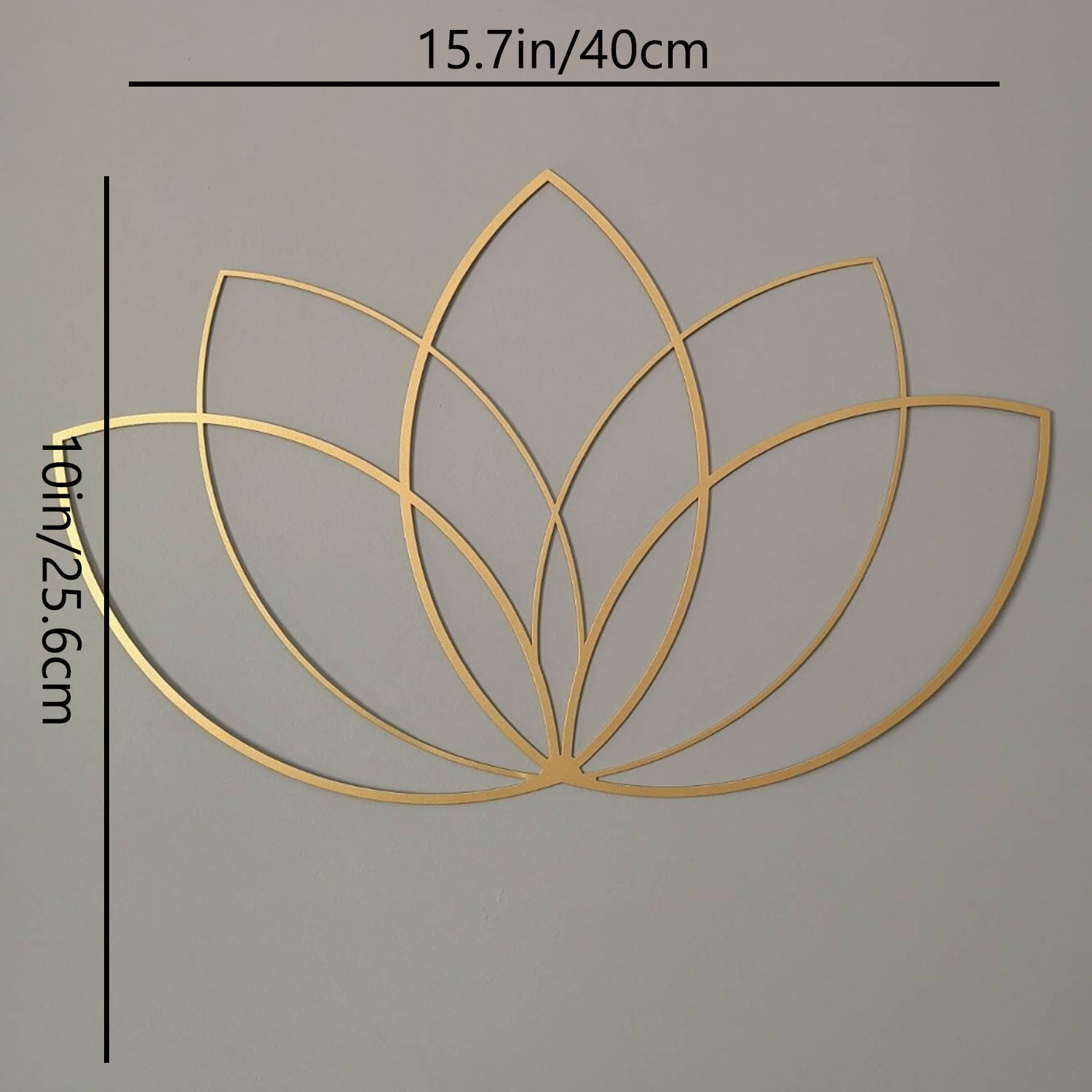 Gold Lotus Flower Metal Wall Art - Modern Zen Decor For Living Room