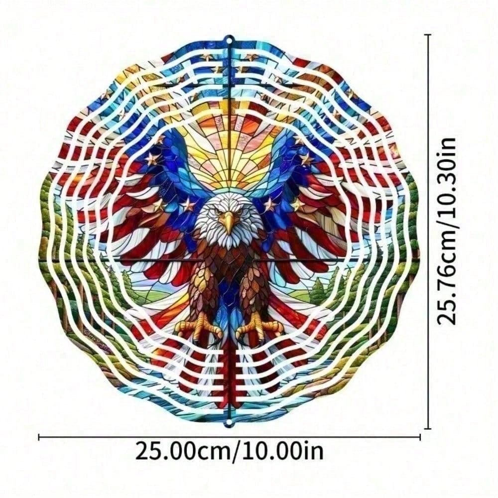 3D American Flag Wind Spinner - Patriotic Eagle Spinner