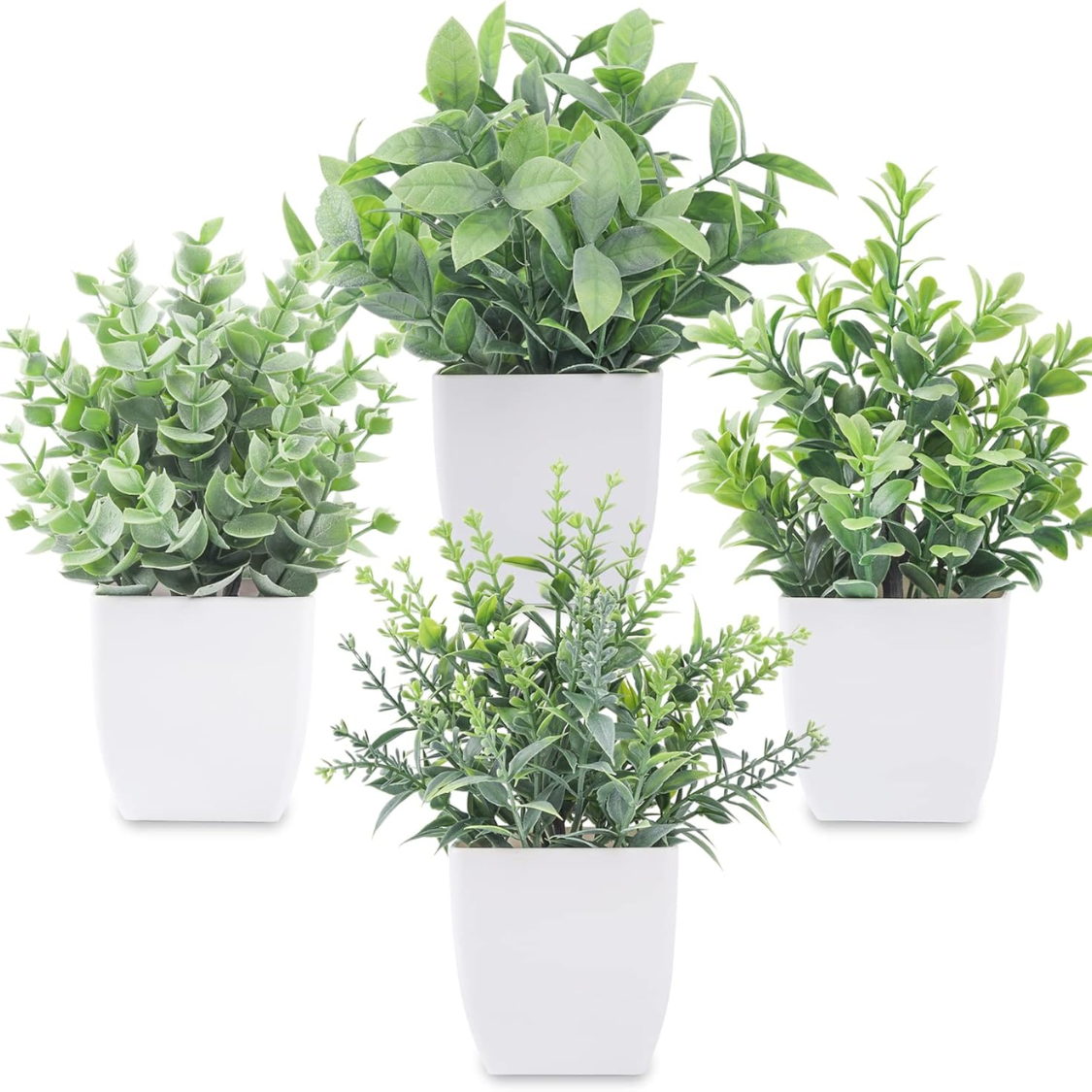 Fake Plants Mini Artificial Greenery Potted Plants For Home Decor Indoor Office Table R…