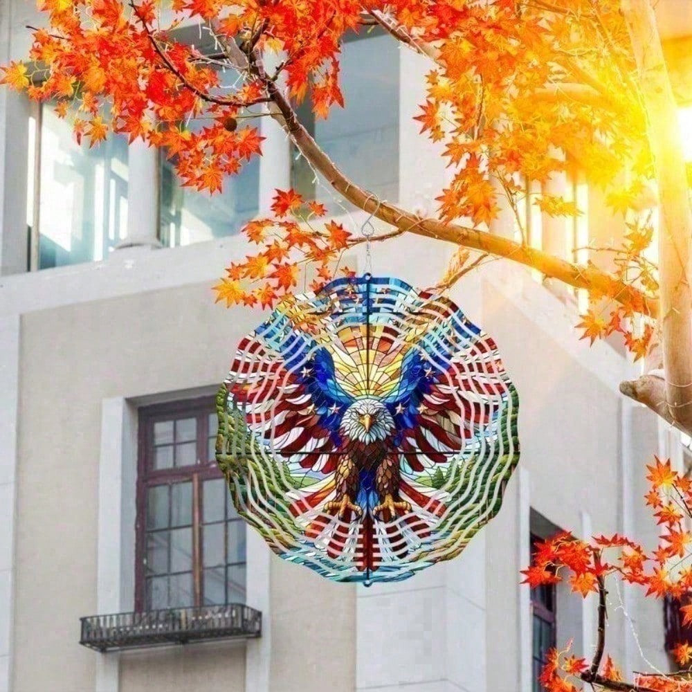 3D American Flag Wind Spinner - Patriotic Eagle Spinner