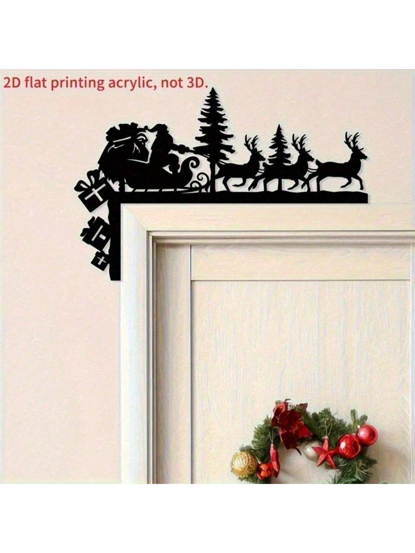Christmas Metal Wall Art - 3D Santa Silhouette Wall Decor