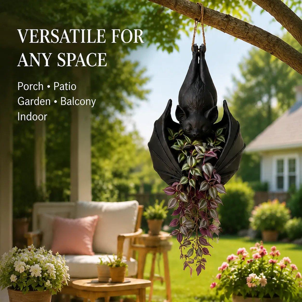 Halloween Hanging Bat Flower Pot Garden Decoration