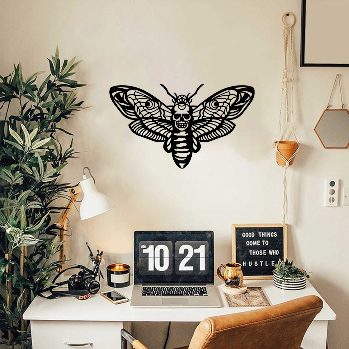 Vintage Moth Metal Wall Art - Gothic & Cottagecore Iron Wall Hanging