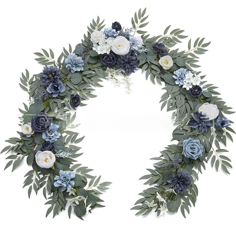 Eucalyptus Rose And Eucalyptus Flower Table And Chair Decoration Rattan