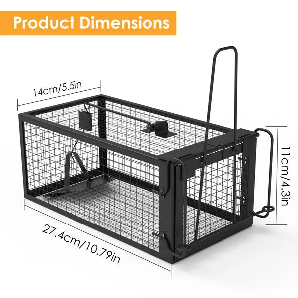 1Pc Rat Trap Cage Humane Live Rodent Trap Cage Galvanized Iron Mice Mouse Control Bait…