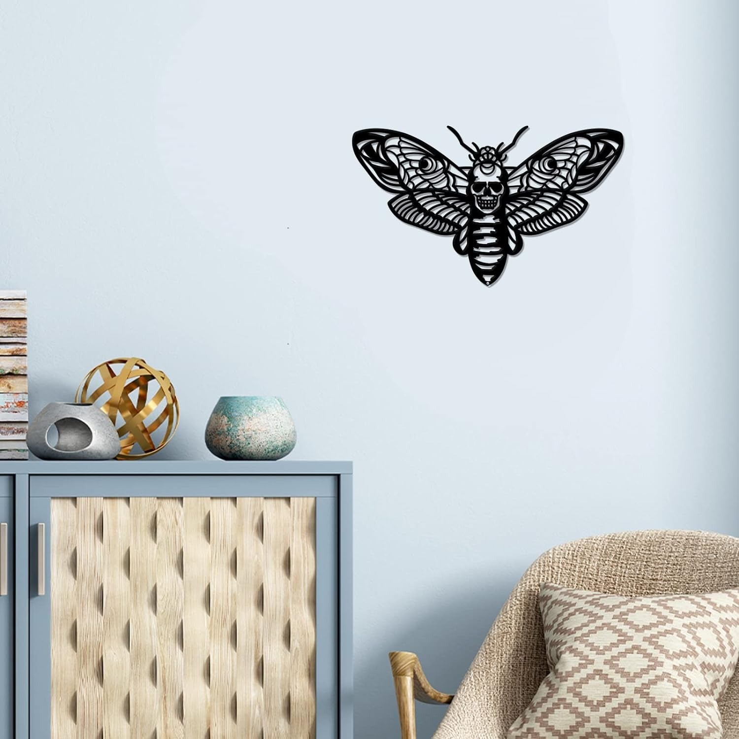 Vintage Moth Metal Wall Art - Gothic & Cottagecore Iron Wall Hanging