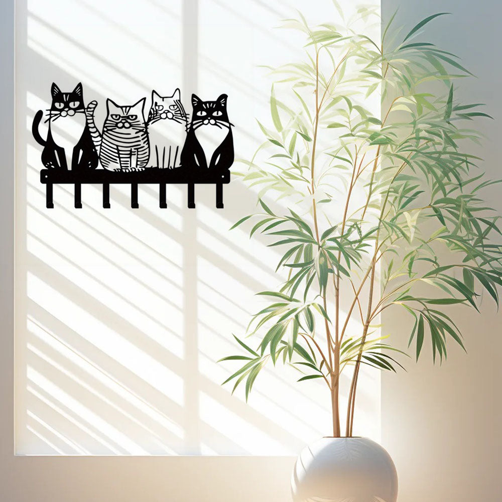 Adorable Cat Wall Hooks Set - Cute & Practical Kitty Decor For Farmhouse