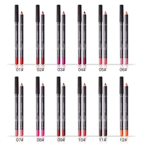 12 Color Lip Liner Pencil Set, High Pigmented Natural Lip Makeup Vegan Soft Pencils Lon…