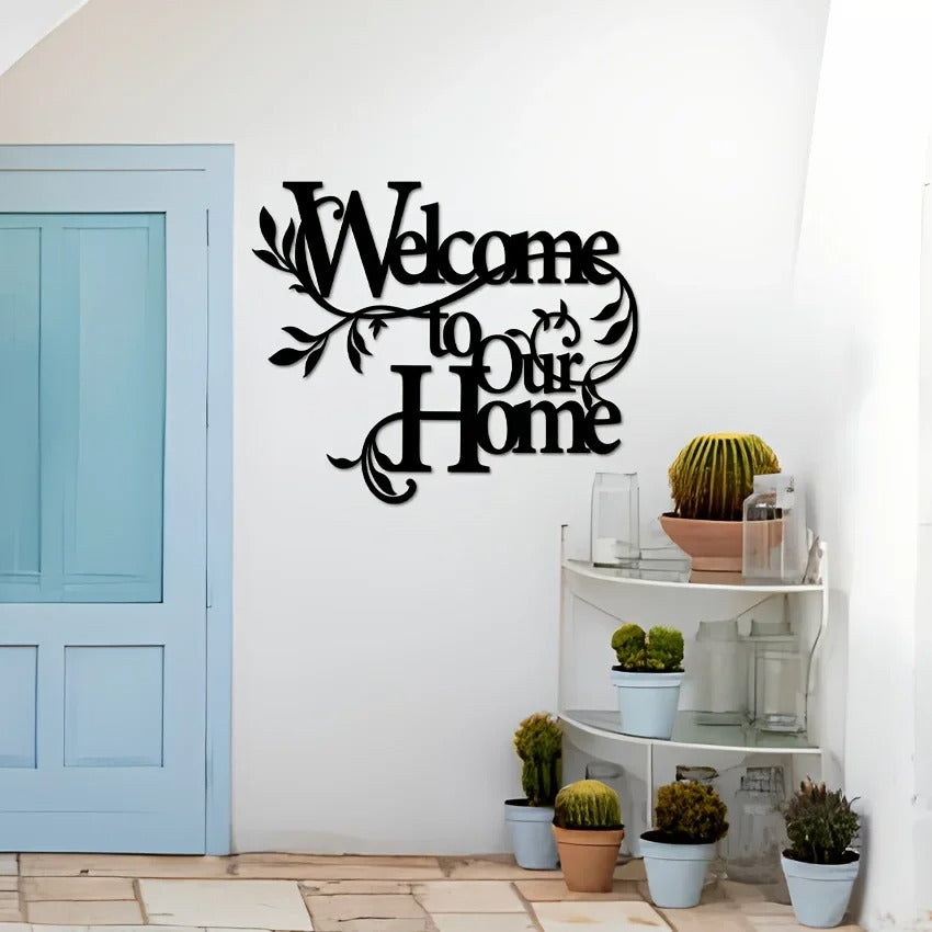 Vintage Farmhouse Metal Wall Sign Where Life Begins & Love Never Ends