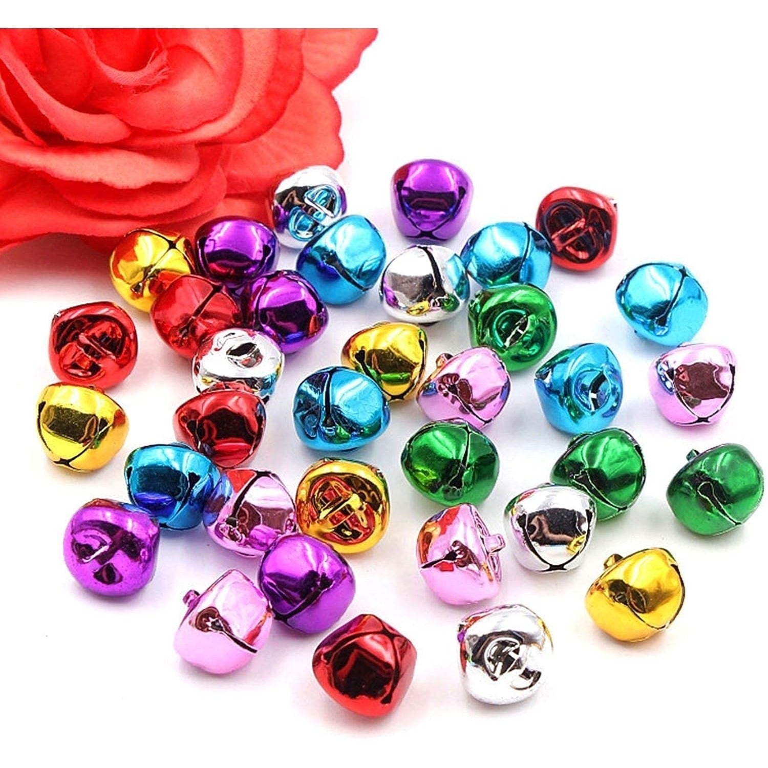 150 Small Bells For Crafts, Christmas Bells, Jingle Bells, Small Metal Bells With Red B…