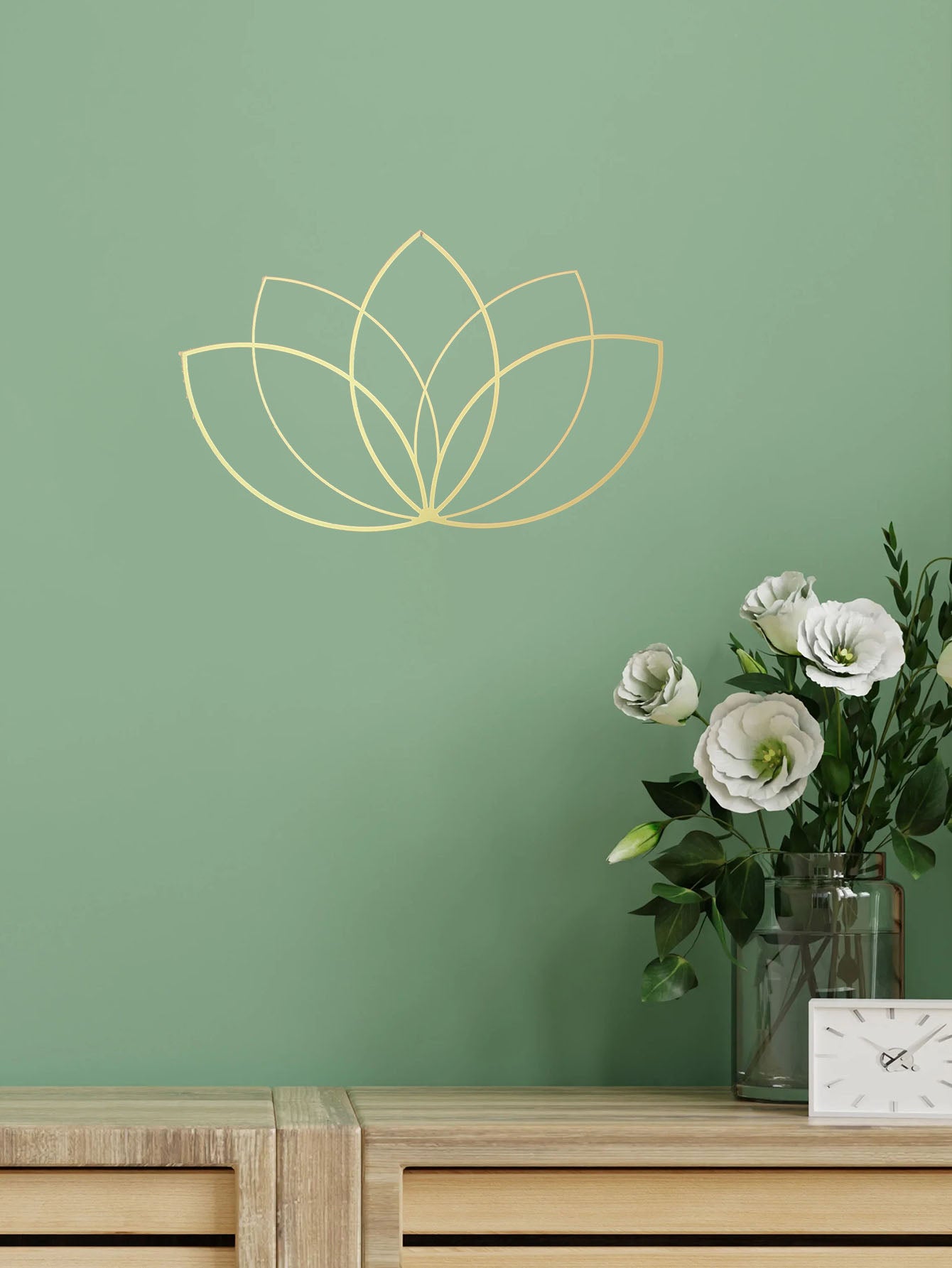 Gold Lotus Flower Metal Wall Art - Modern Zen Decor For Living Room