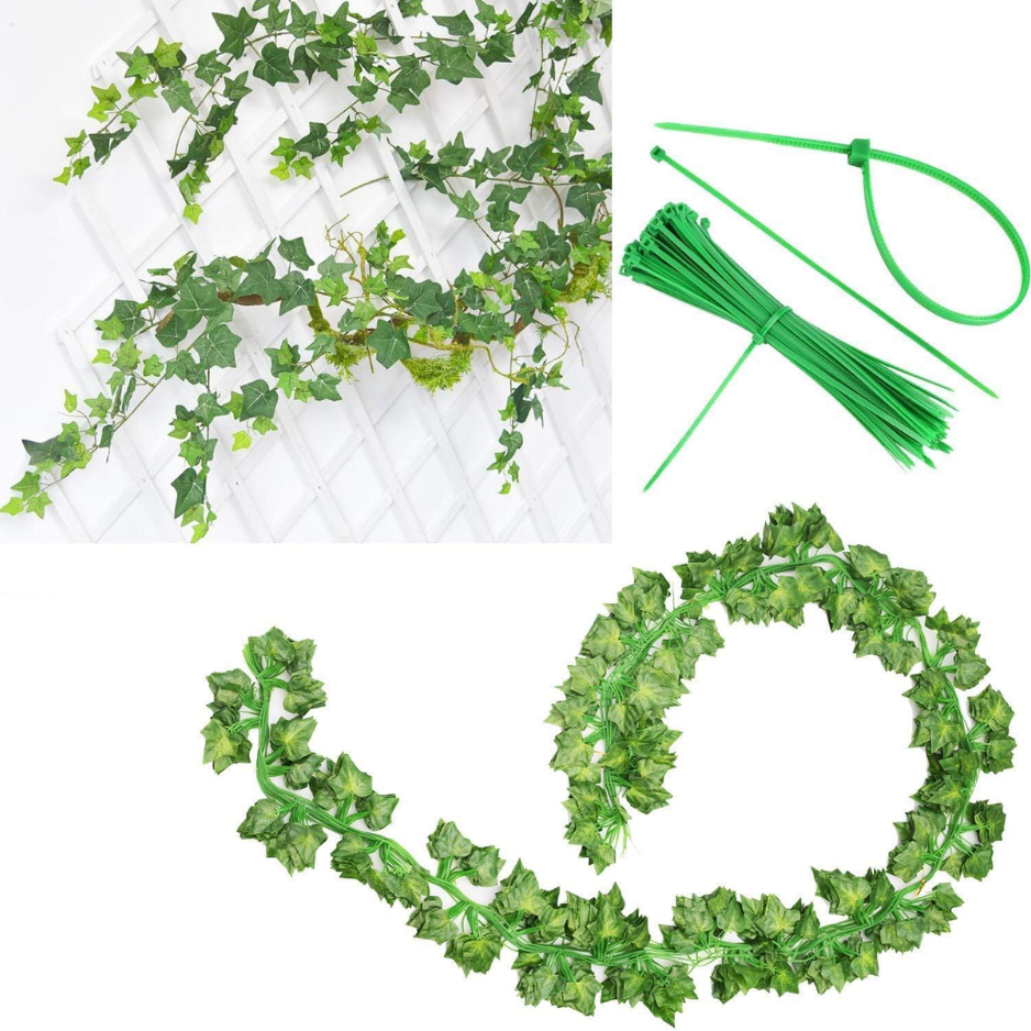 12 Pack Fake Vines For Room Decor Artificial With Clip Green Flowers