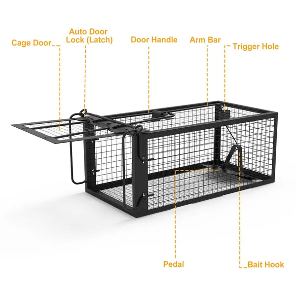 1Pc Rat Trap Cage Humane Live Rodent Trap Cage Galvanized Iron Mice Mouse Control Bait…