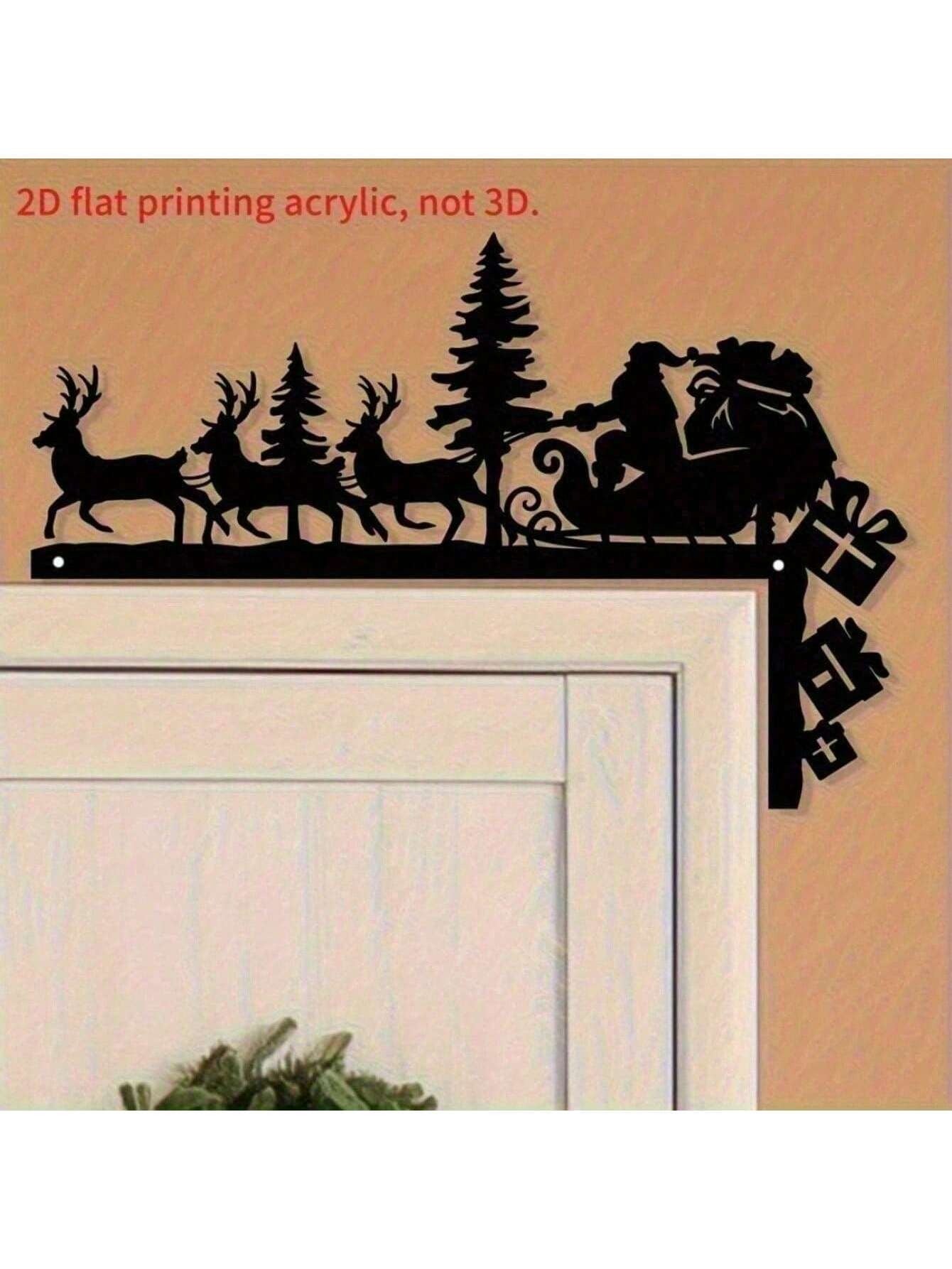 Christmas Metal Wall Art - 3D Santa Silhouette Wall Decor
