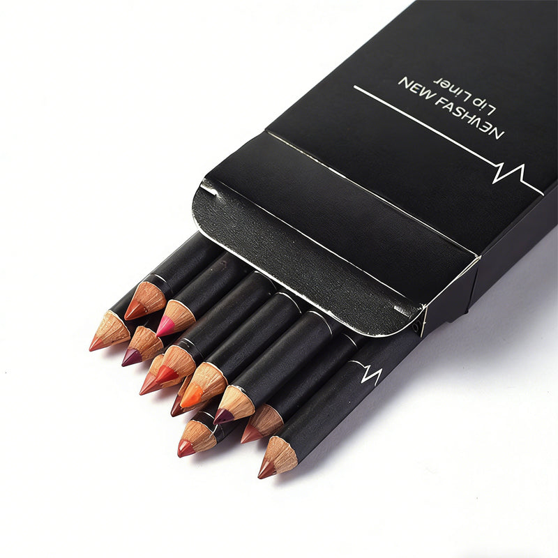 12 Color Lip Liner Pencil Set, High Pigmented Natural Lip Makeup Vegan Soft Pencils Lon…