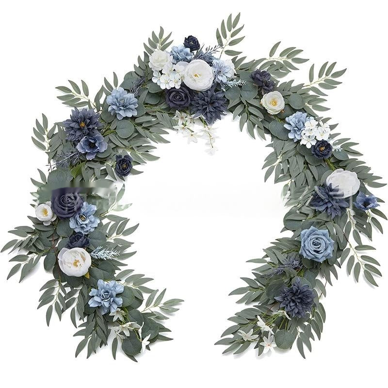 Eucalyptus Rose And Eucalyptus Flower Table And Chair Decoration Rattan