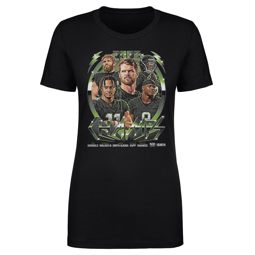 Seattle Football 2025 Champs Vintage Neon WHT
