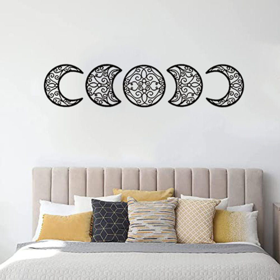 Crescent Moon Wall Art Set Of 5, Islamic Home Decor