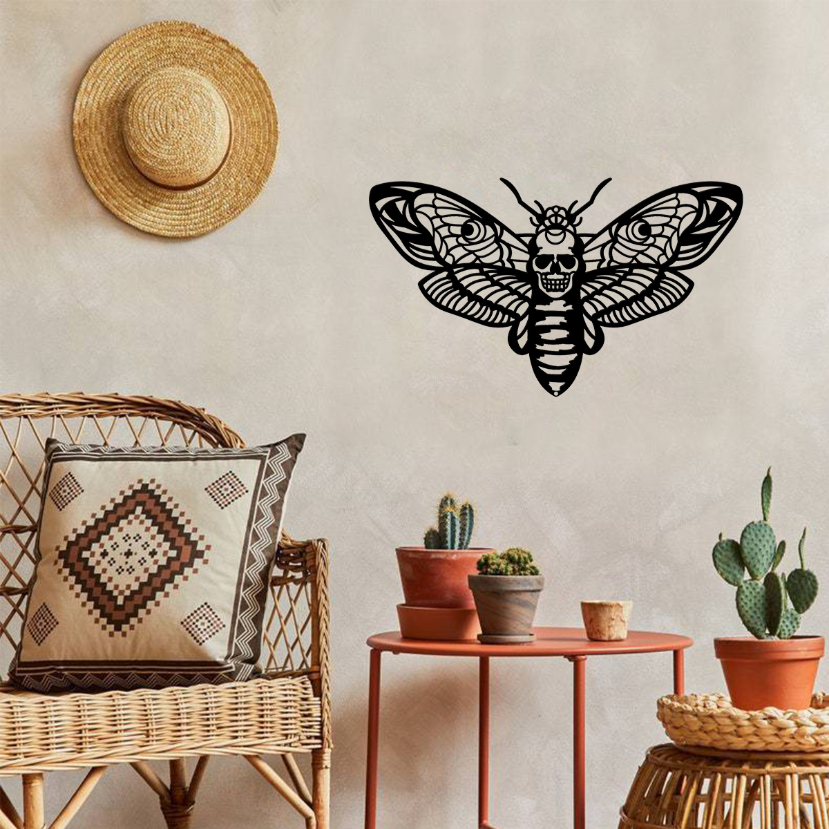 Vintage Moth Metal Wall Art - Gothic & Cottagecore Iron Wall Hanging