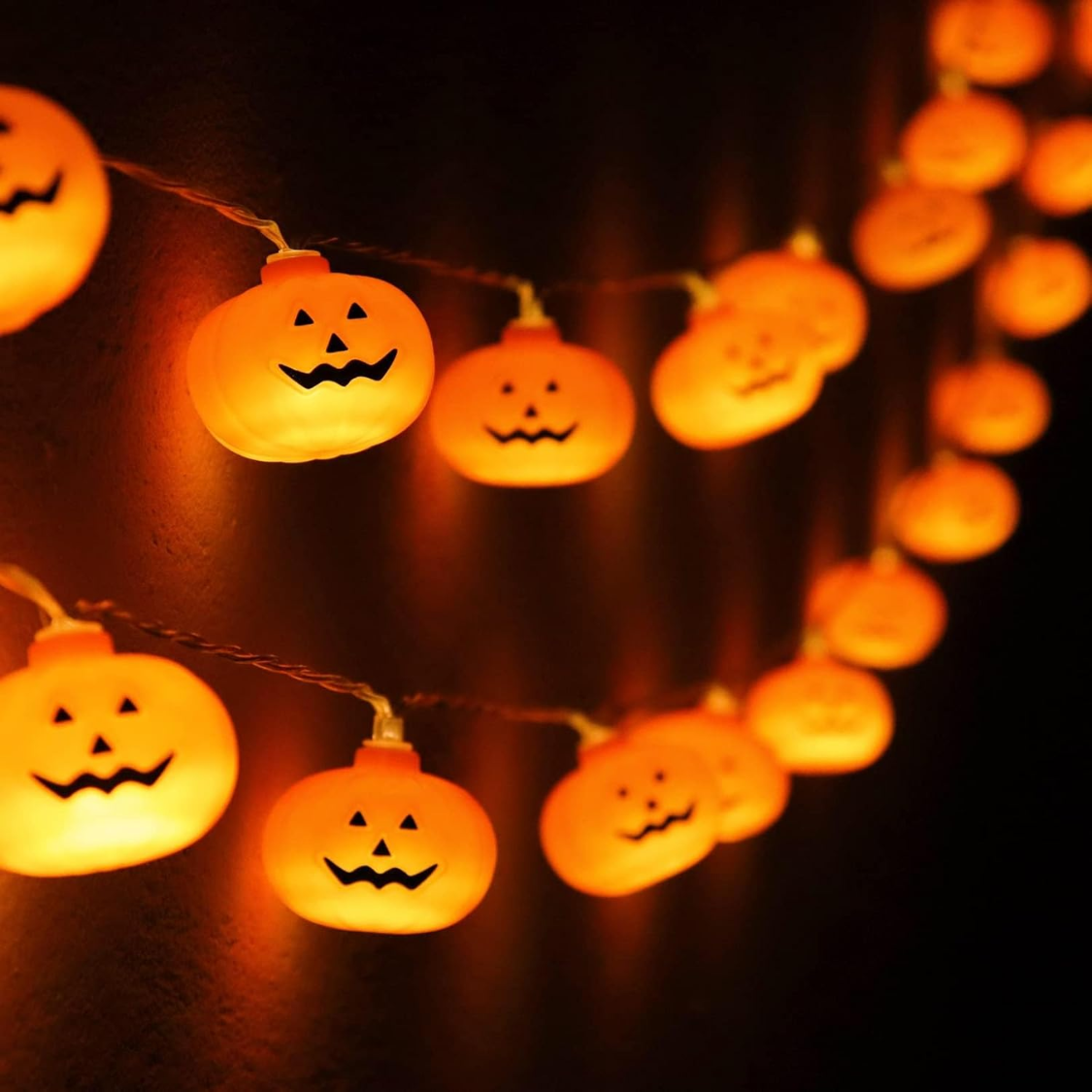 Decorations Pumpkin String Lights 20 LED 10 FT 3D Cute Waterproof