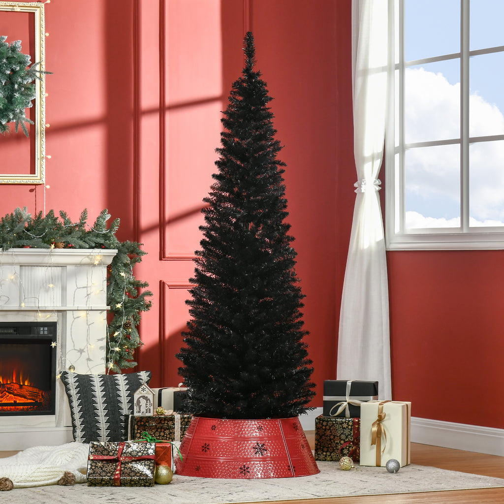 6 Artificial Pencil Christmas Tree, Slim Xmas Tree with 390 Realistic Branch Tips and P…