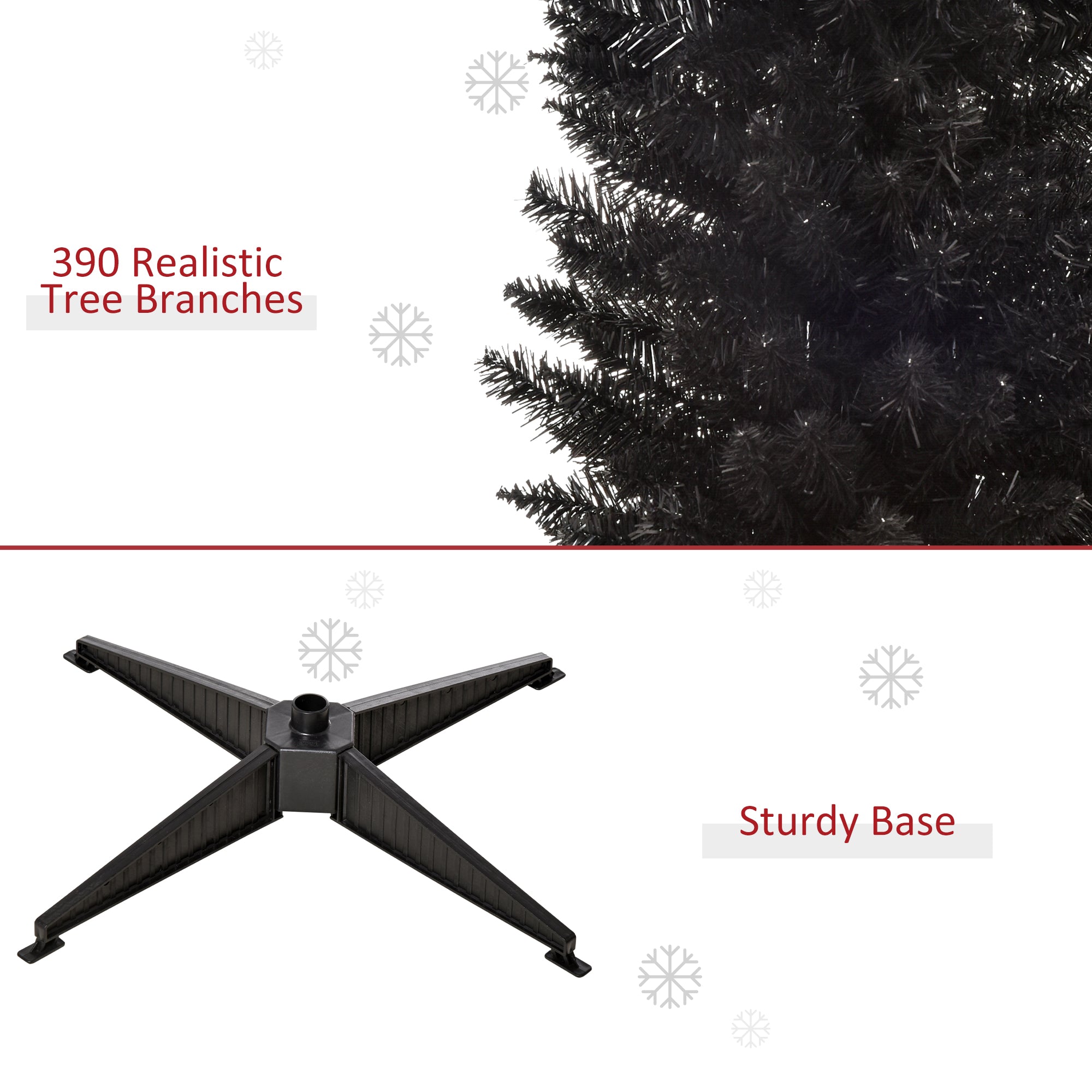 6 Artificial Pencil Christmas Tree, Slim Xmas Tree with 390 Realistic Branch Tips and P…
