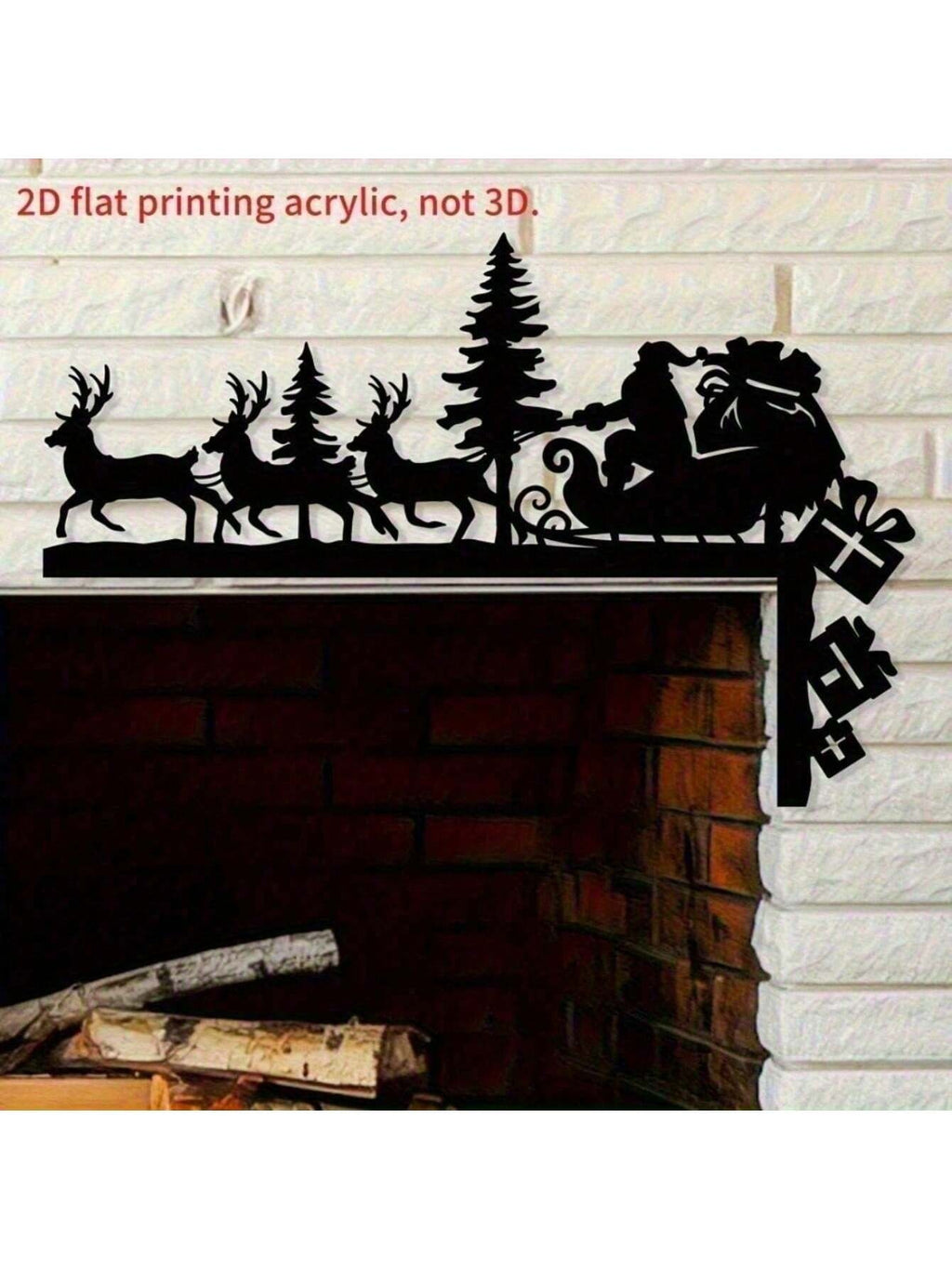 Christmas Metal Wall Art - 3D Santa Silhouette Wall Decor