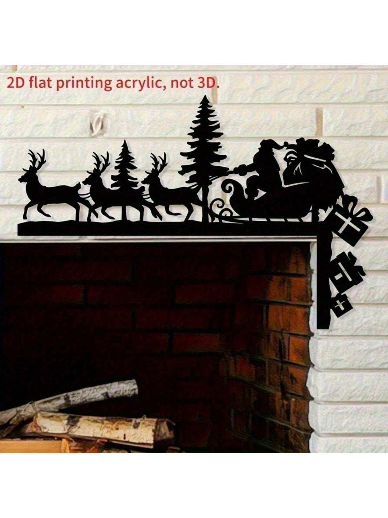 Christmas Metal Wall Art - 3D Santa Silhouette Wall Decor