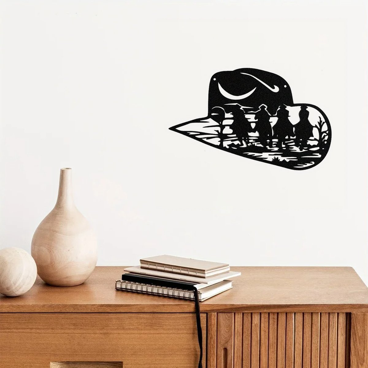 Distressed Metal Cowboy Hat Wall Decor - Vintage Western Wall Art