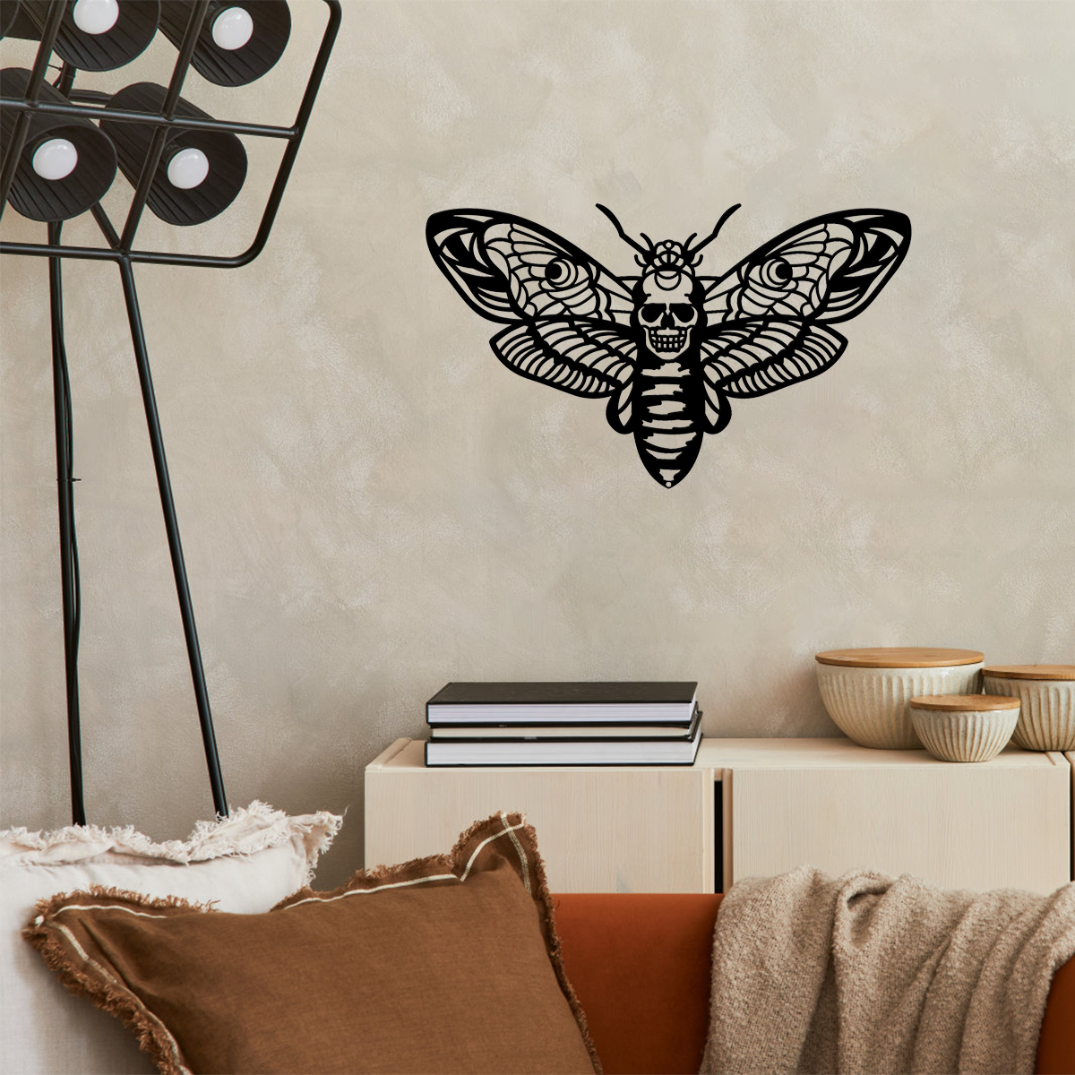Vintage Moth Metal Wall Art - Gothic & Cottagecore Iron Wall Hanging