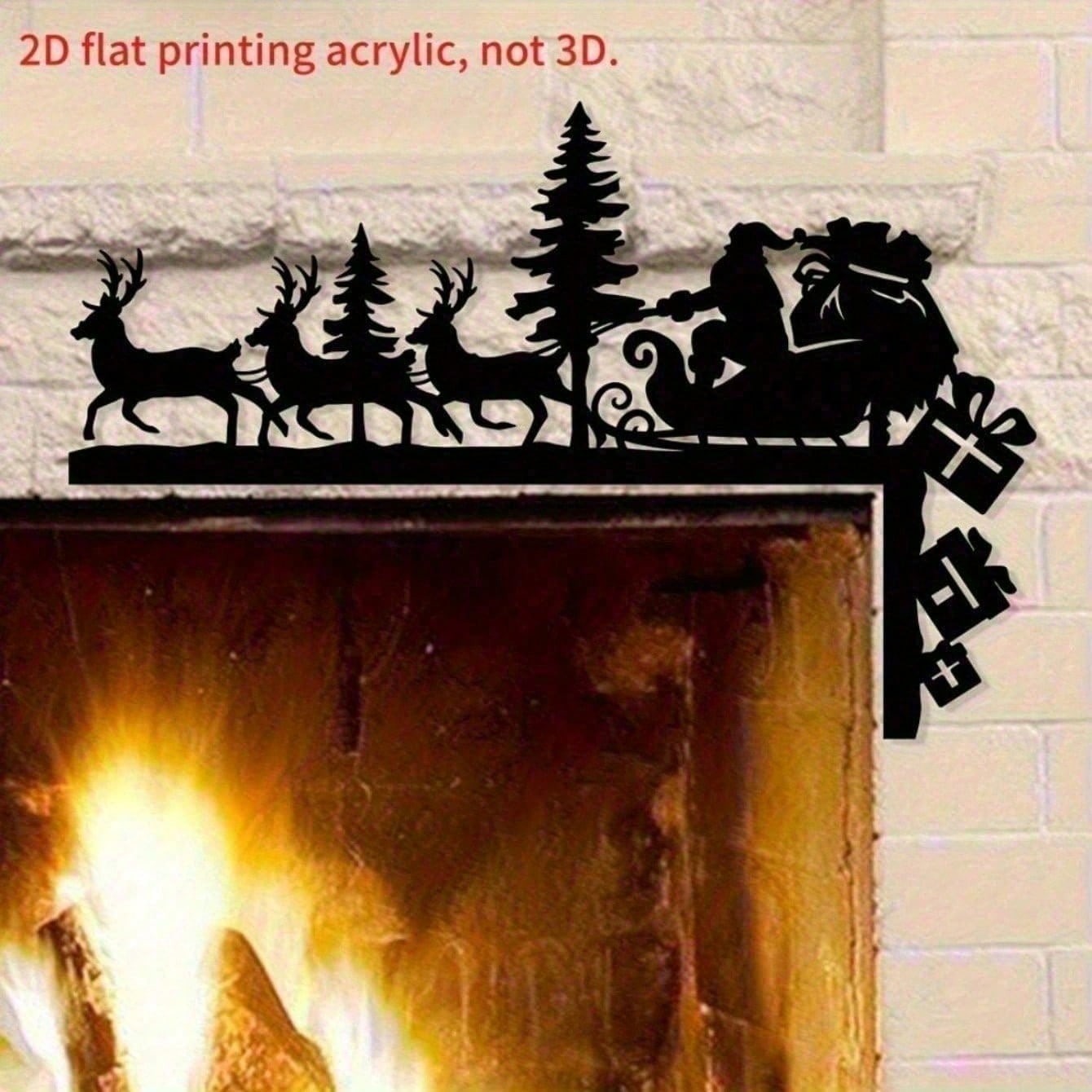 Christmas Metal Wall Art - 3D Santa Silhouette Wall Decor