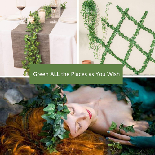 12 Pack Fake Vines For Room Decor Artificial With Clip Green Flowers