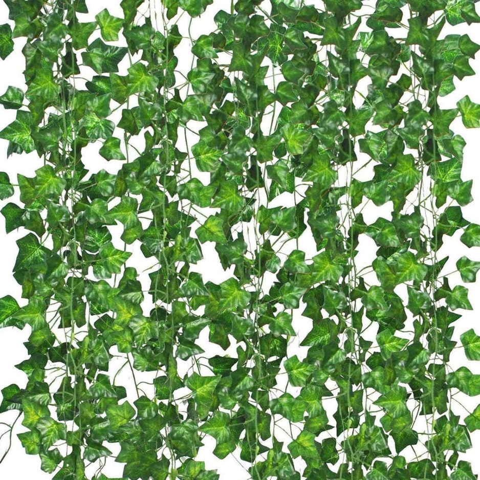 12 Pack Fake Vines For Room Decor Artificial With Clip Green Flowers